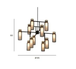 Lustre, Osman-560.12, noir et laiton, L85cm, H60cm - Tooy