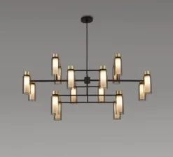 Lustre, OSMAN-560.17, noir et laiton, Ø130cm, H60cm - Tooy