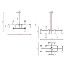 Lustre, OSMAN-560.17, noir et laiton, Ø130cm, H60cm - Tooy