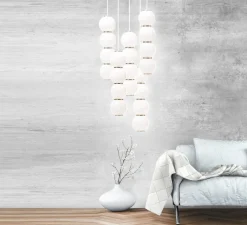 Suspension*Formagenda Lustre, Pearls , 1180 lm, 2700 K,LED, 5, BBBBB, , Ø50cm - blanc, or