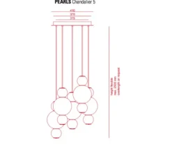 Suspension*Formagenda Lustre, Pearls , 1180 lm, 2700 K,LED, 5, BBBBB, , Ø50cm - blanc, or