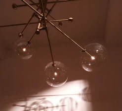 Lustre, Plafonnier, RD15, 8 bras, laiton bruni laqué, Ø200,3cm, H89,1-179,1cm - Schwung