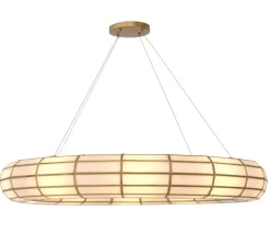 Lustre, Ronco, laiton antique, verre, Ø118cm, H18cm - Eichholtz