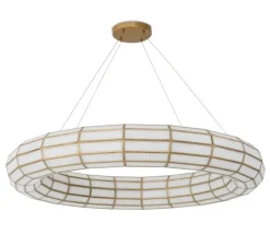 Lustre, Ronco, laiton antique, verre, Ø118cm, H18cm - Eichholtz