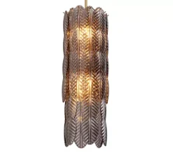 Lustre, Sahure S, laiton brossé, verre fumé, Ø20cm, H75cm - Eichholtz