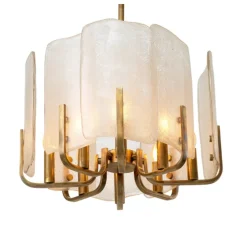 Lustre, Serrano, Verre, laiton vintage, L53cm, H42cm - Eichholtz