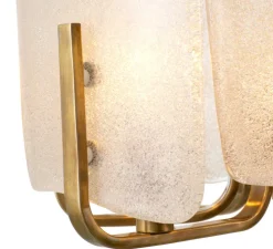 Lustre, Serrano, Verre, laiton vintage, L53cm, H42cm - Eichholtz