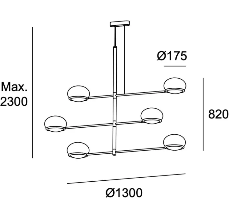 Lustre, Suspension, Coco, noir, Ø130cm, H82cm - LEDs C4