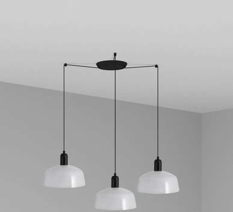 Suspension*Faro Lustre, Tatawin, 3 suspensions M, , 3*Ø25cm, H100cm - blanc