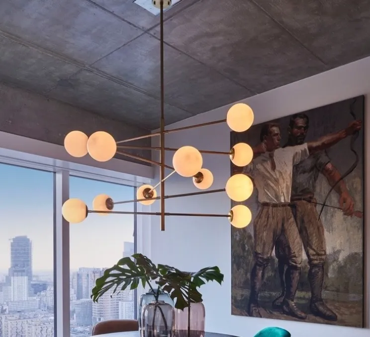 Lustre, Tortora, laiton, ø122cm, H69cm - Eichholtz