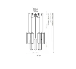 Suspension*DesignHeure Lustre, Twiggy 12, , Ø72cm, H150cm - blanc, cadre cuivré