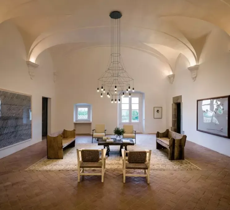 Lustre, Wireflow 0315, noir, LED, dim, DALI Push/ 1-10V, 2700K, 9805 lm, Ø120cm, H161cm - Vibia