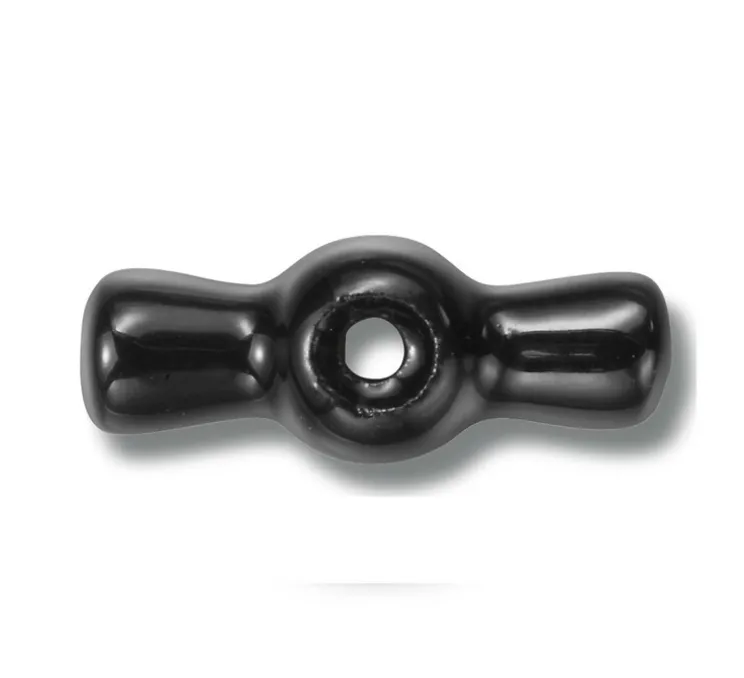 Manette pour interrupteur, Garby, Porcelaine noir, Lot de 5, L6,5cm, H2,3cm - Fontini