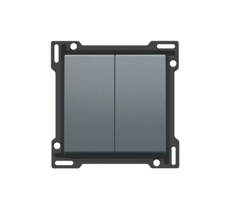 Interrupteur*Niko Manette pour interrupteur, Pure, Simple, Blue grey coated, Interrupteur x2, L5,6cm, H5,6cm -