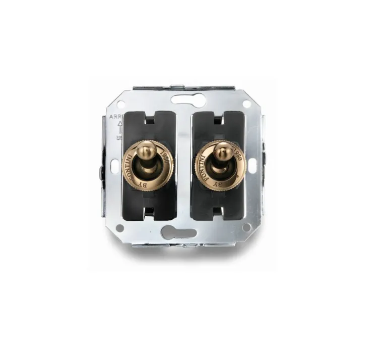 Mécanisme, 1950, Simple, Va-et-vient x1, Poussoir x1, Doré, L9,1cm, H12,5cm - Fontini