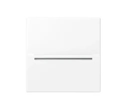 Mécanisme avec enjoliveur, LS 990, Simple, Blanc mat, Interrupteur carte hôtel x1, L8,5cm, H6,7cm - Jung