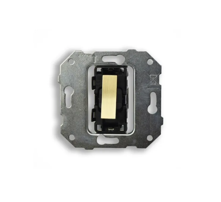 Mécanisme, Bridge, Simple, Interrupteur simple, Permutateur x1, Or mat, L8,5cm, H8,5cm - Font Barcelona