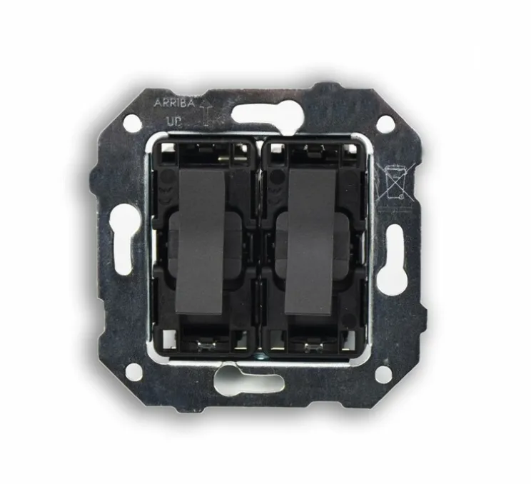 Mécanisme, Bridge, Simple, Va-et-vient x1 et Poussoir x1, Noir mat, L8cm, H8cm - Font Barcelona