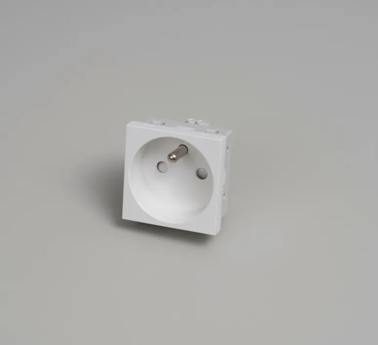 Prise*Buster & Punch Mécanisme, Buster, Simple, Prise-2P+T x1, Blanc, L4,5cm, H4,5cm -