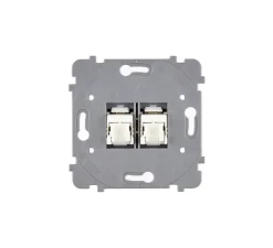 Mécanisme, Confidence, Simple, Prise-RJ45 x2, L7,5cm, H7,5cm - Modelec