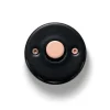 Mécanisme, Do, Simple, Porcelaine noir, Poussoir x1, Cuivre brillant, L6,4cm, H6,4cm - Fontini