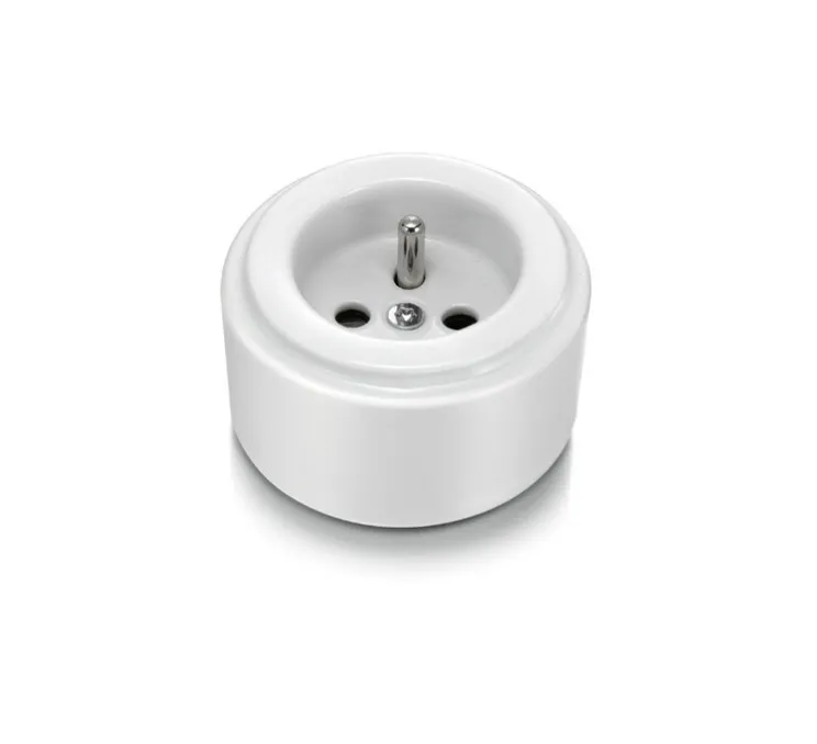 Mécanisme, Do, Simple, Prise PC x1, Porcelaine blanc, L6,4cm, H6,4cm - Fontini