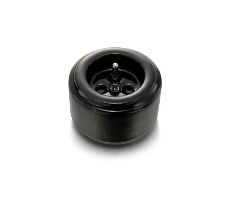 Prise*Fontini Mécanisme, Do, Simple, Prise-PC x1, Porcelaine noir, L6,4cm, H6,4cm -