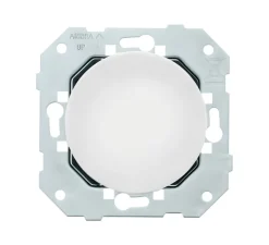 Prise*Fontini Mécanisme, DOM, Simple, Obturateur x1, Blanc glossy, L7,1cm, H7,1cm -