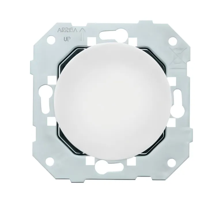 Prise*Fontini Mécanisme, DOM, Simple, Obturateur x1, Blanc glossy, L7,1cm, H7,1cm -