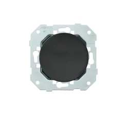 Prise*Fontini Mécanisme, DOM, Simple, Obturateur x1, Noir mat, L7,1cm, H7,1cm -