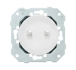 Interrupteur*Fontini Mécanisme, DOM, Simple, Poussoir x2, Blanc glossy, L7,1cm, H7,1cm -