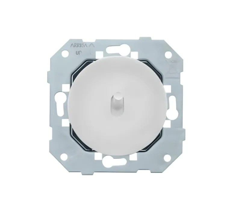 Interrupteur*Fontini Mécanisme, DOM, Simple, Poussoir x1, Blanc glossy, L7,1cm, H7,1cm -