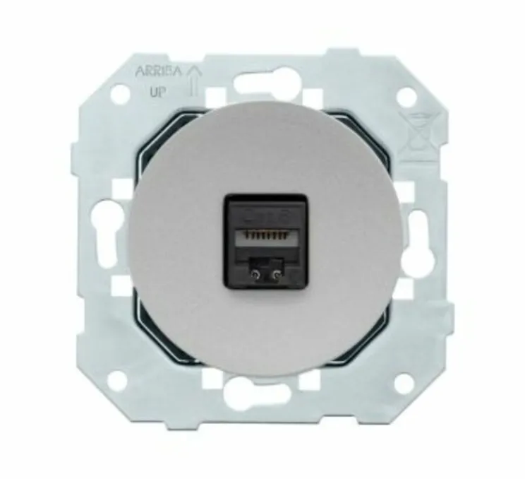 Mécanisme, DOM, Simple, Prise-RJ45 x1, Aluminium, L7,1cm, H7,1cm - Fontini