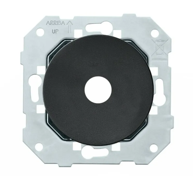 Mécanisme, DOM, Simple, Sortie de câble x1, Noir, L7,1cm, H7,1cm - Fontini