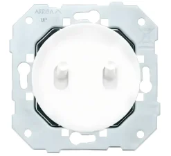 Interrupteur*Fontini Mécanisme, DOM, Simple, Va-et-vient x2, Blanc, L7,1cm, H7,1cm -