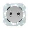 Interrupteur*Fontini Mécanisme, DOM, Simple, Va-et-vient x2, Aluminium, L7,1cm, H7,1cm -