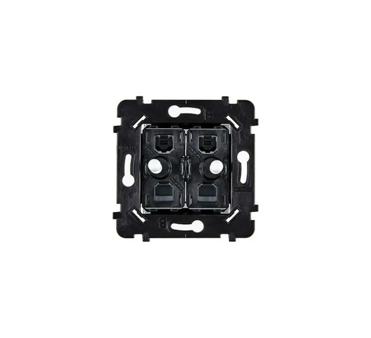 Mécanisme, Désir, Simple, Interrupteur double, Volet roulant poussoir x2, Blanc, L7,5cm, H7,5cm - Modelec