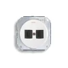 Mécanisme, Garby Colonial, Simple, Porcelaine blanc, Prise-HDMI x2, L7,2cm, H7,2cm - Fontini