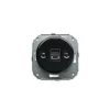 Prise*Fontini Mécanisme, Garby Colonial, Simple, Prise-USB A/C x1, Porcelaine noir, L7,2cm, H6,4cm -