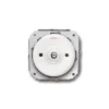 Interrupteur*Fontini Mécanisme, Garby Colonial, Simple, Porcelaine blanc, Poussoir rotatif x2, L7,2cm, H7,2cm -