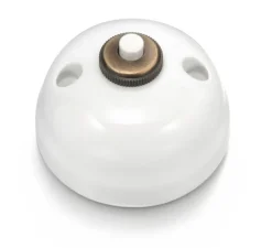 Mécanisme, Garby, Poussoir x1, Porcelaine blanc, L6,6cm, H6,6cm - Fontini