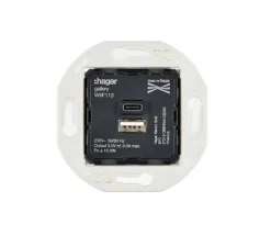 Mécanisme, Iris, Simple, Prise-USB A/C x1, L7,5cm, H7,5cm - Modelec