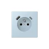 Mécanisme, LS 990, Simple, Le Corbusier Outremer clair 32022, Prise-2P+T x1, Prise-USB A/C x1, L7,5cm, H7,5cm - Jung