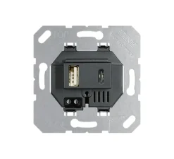 Mécanisme, LS 990, Simple, Noir, Prise-USB A/C x1, L8,5cm, H6,7cm - Jung