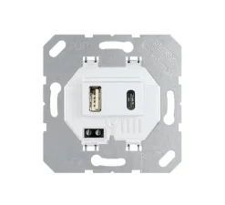 Mécanisme, LS 990, Simple, Prise-USB A/C x1, Blanc, L8,5cm, H6,7cm - Jung