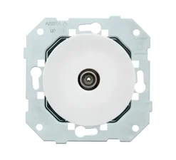 Mécanisme, Prise, DOM, Carré, Blanc glossy, Prise TV, L7,1cm, H7,1cm - Fontini