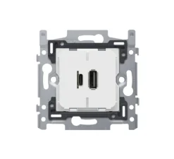Prise*Niko Mécanisme, Pure, Simple, Prise-USB A/C x1, L7,3cm, H7,1cm -