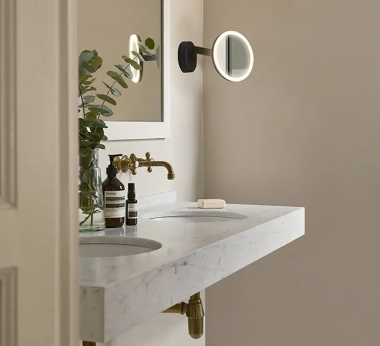 Applique*LEDS C4 Objet lumineux, Vanity, , IP44, LED, dim, 3000k, 256 lm, Ø23cm, P34cm - noir