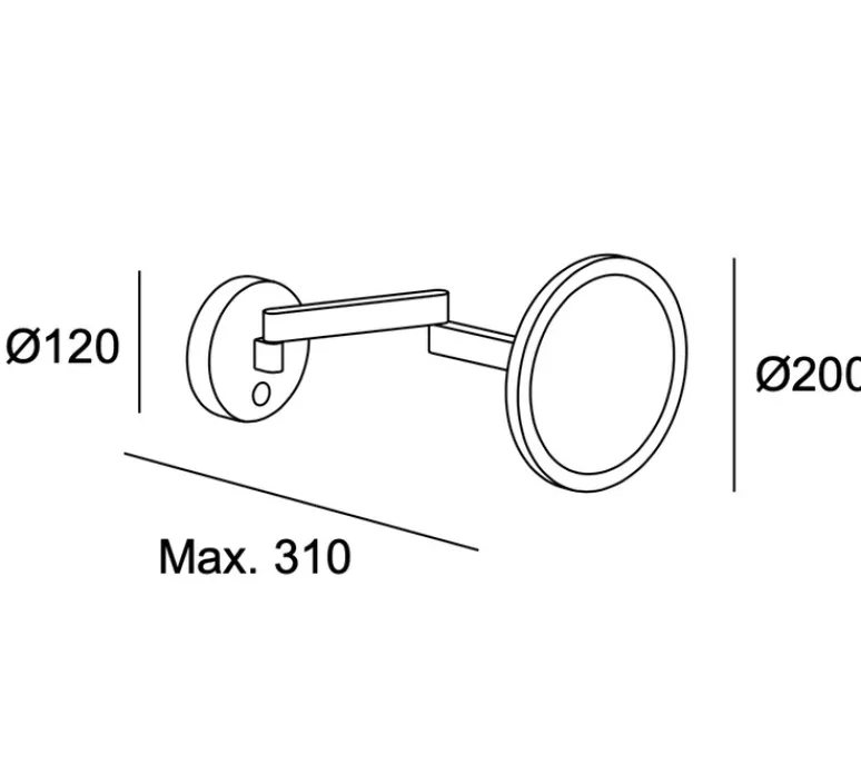 Applique*LEDS C4 Objet lumineux, Vanity, , IP44, LED, dim, 3000k, 256 lm, Ø23cm, P34cm - noir