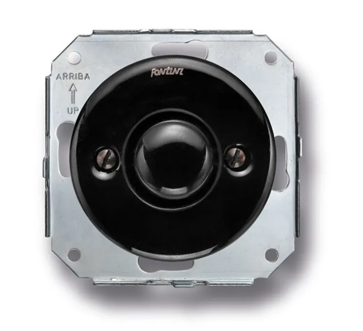 Obturateur, Garby Colonial, Simple, Porcelaine noir, L7,2cm, H7,2cm - Fontini